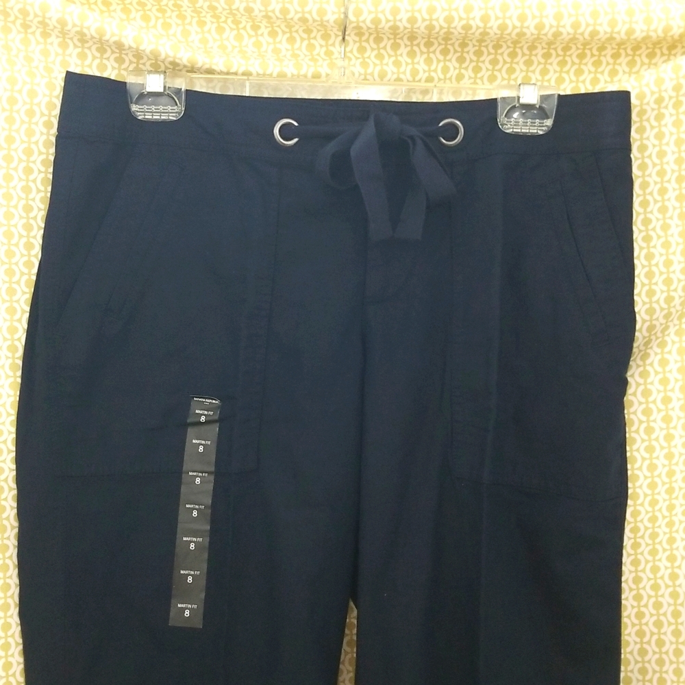 Banana Republic Navy Pants with drawstring - Picture 2 of 12